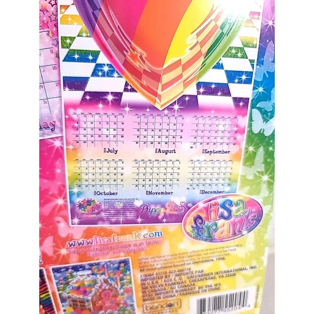 NEW Sealed Lisa Frank New 2019 Calendar 12 Month Wall Hanging Year